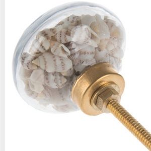 Set of 6 BRAND NEW Glass with Shell Knobs